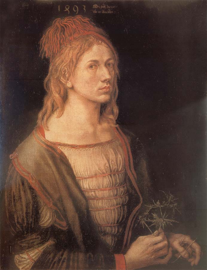 Albrecht Durer Self-Portrait with sea holly